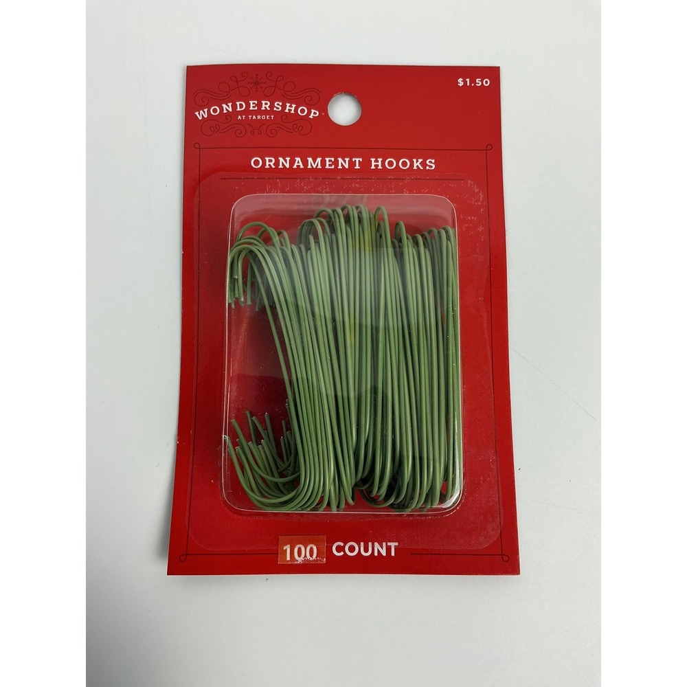 Lot of 20 Wonder Shop Ornament Hooks‎ 100 Count Green Christmas Tree Hanging Set